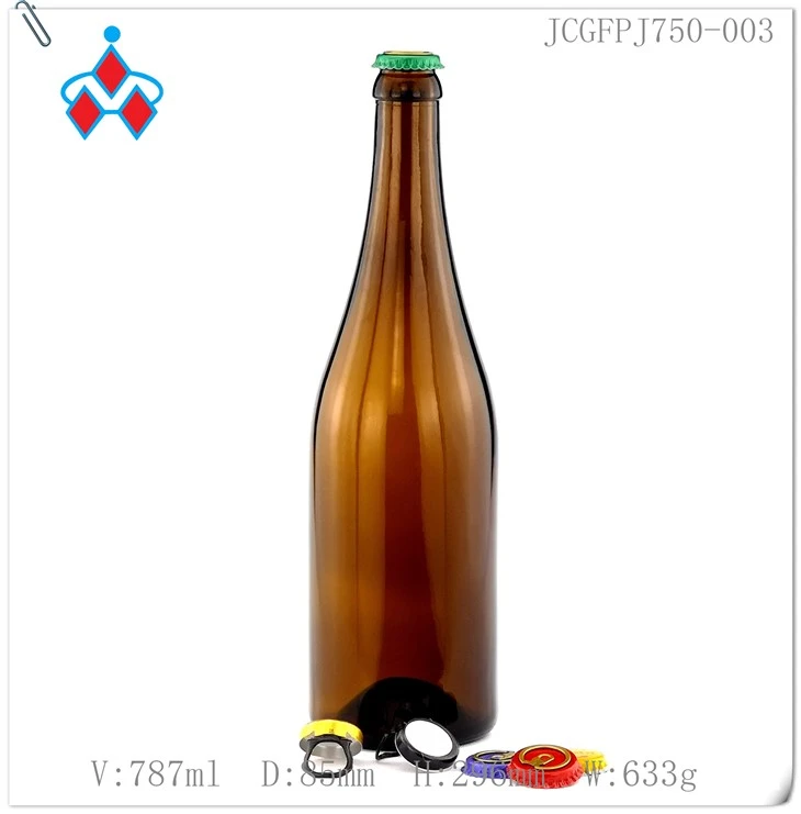 750ml Amber Beer Glass Bottle